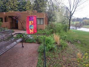 open flag at nature center