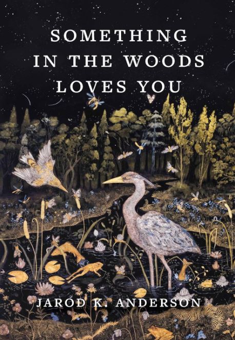 Cover of book Something in the Woods Loves You showing an illustrated forest.